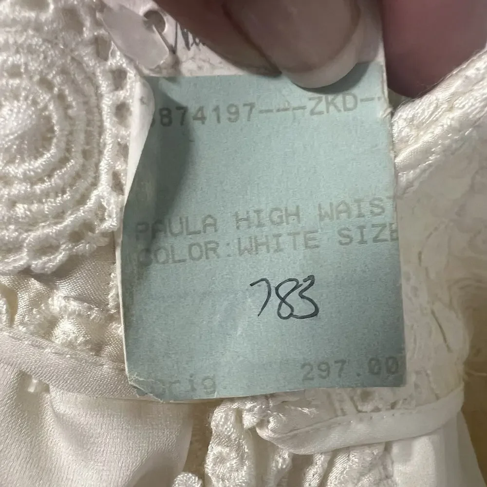 NWT Alice + Olivia Silk Lace Lined Shorts Size 6 Paula Ivory Bridal Bachelorette - Picture 8 of 14